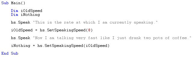 SetSpeakSpeed Script Example