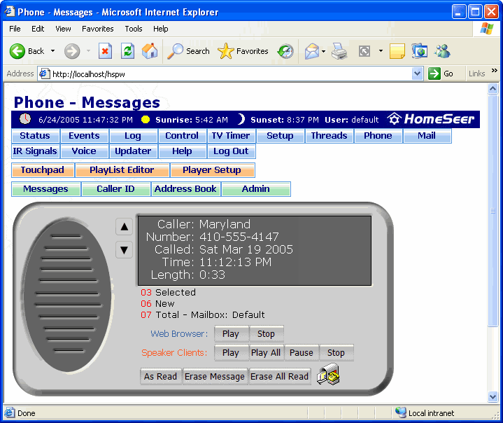 The Messages Screen